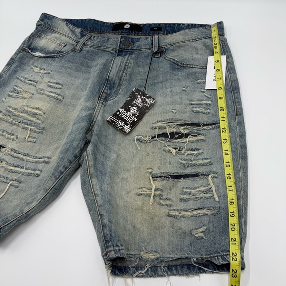 NWT Jordan Craig Men’s Ironbound Lager Blue Distressed Jean Shorts 40 #J3186S - Picture 12 of 13